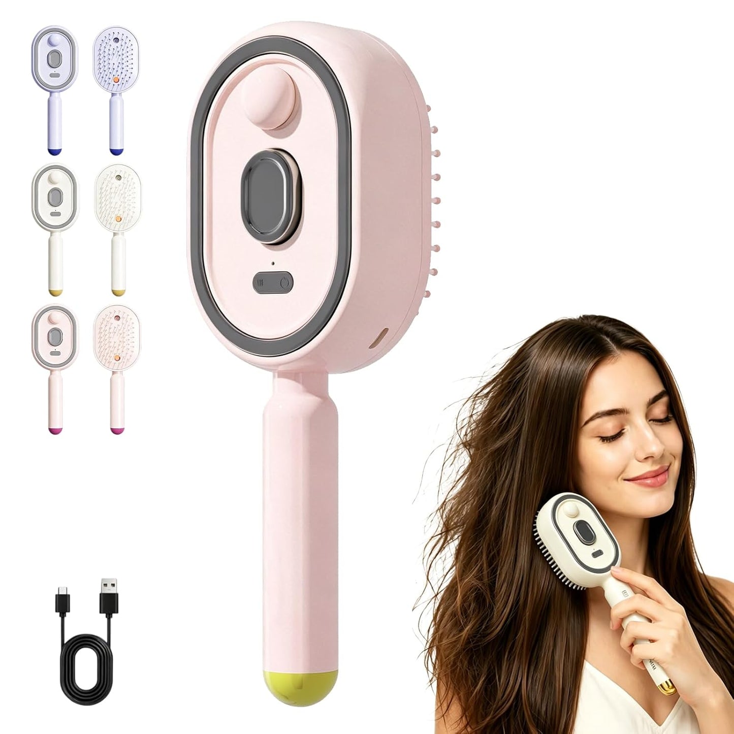 Electric Steaming Massage Hair Care Brush For Reduce Frizz, Nourishes Hairs, Anti-Static