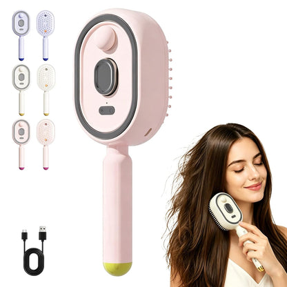 Electric Steaming Massage Hair Care Brush For Reduce Frizz, Nourishes Hairs, Anti-Static