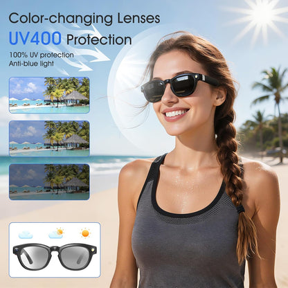 AI Smart Glasses - Equipped with Camera - Multi-language AI Translation - Photochromic Lenses