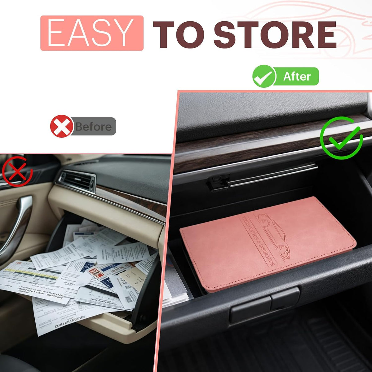 Car Registration And Insurance Card Holder, Car Document Holder