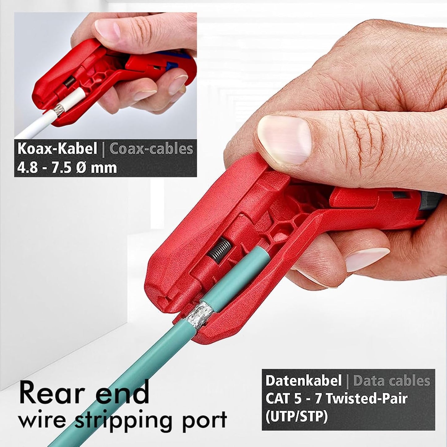 Wire Stripper Curved Handle Multi Functional Cable Stripping Tool for Electrician