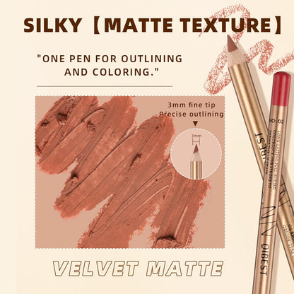 12 Colors Lip Liner Set Waterproof Lipstick High Pigmented
