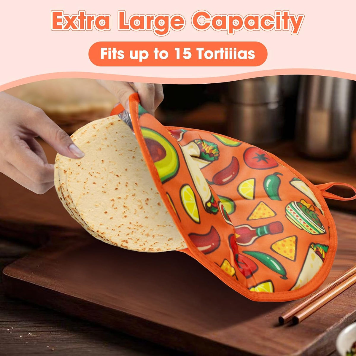 12-Inch Round Decorative Pattern Tortilla Warmer Pouch