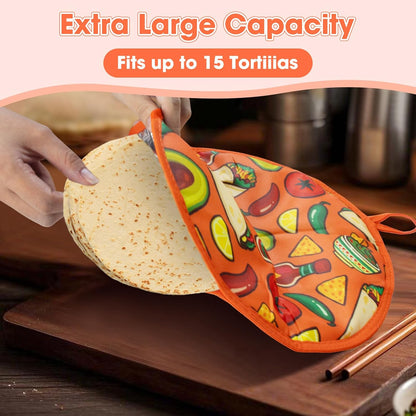 12-Inch Round Decorative Pattern Tortilla Warmer Pouch