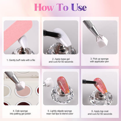 6 Color Cushion Gradient Painting-Ombre Nail Patting Gel Polish