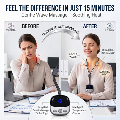 Portable Neck Massager with Heat for Office, Travel, Home