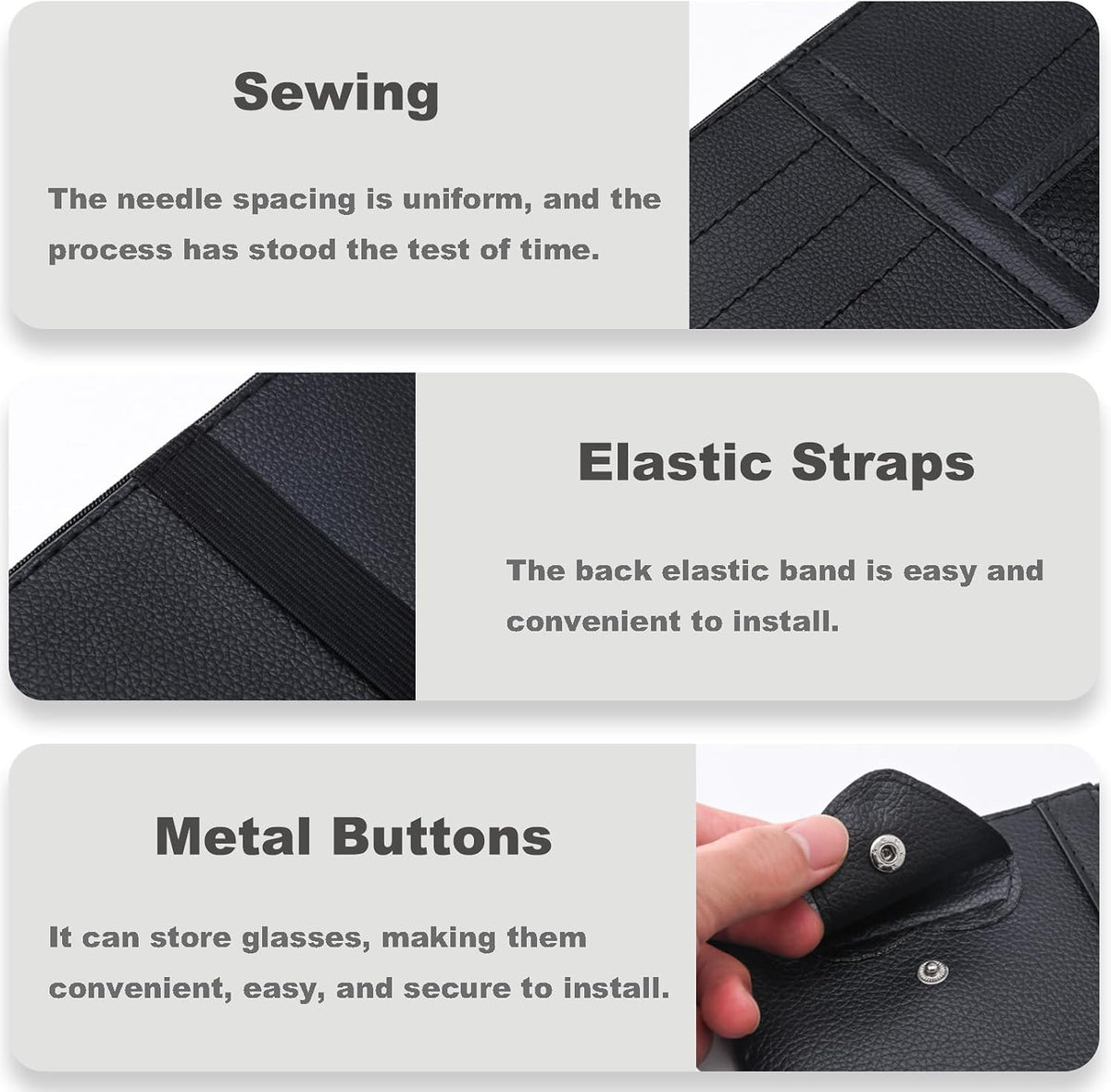 Car Sun Visor Organizer, Auto Car Interior Leather Accessories Storage Pocket
