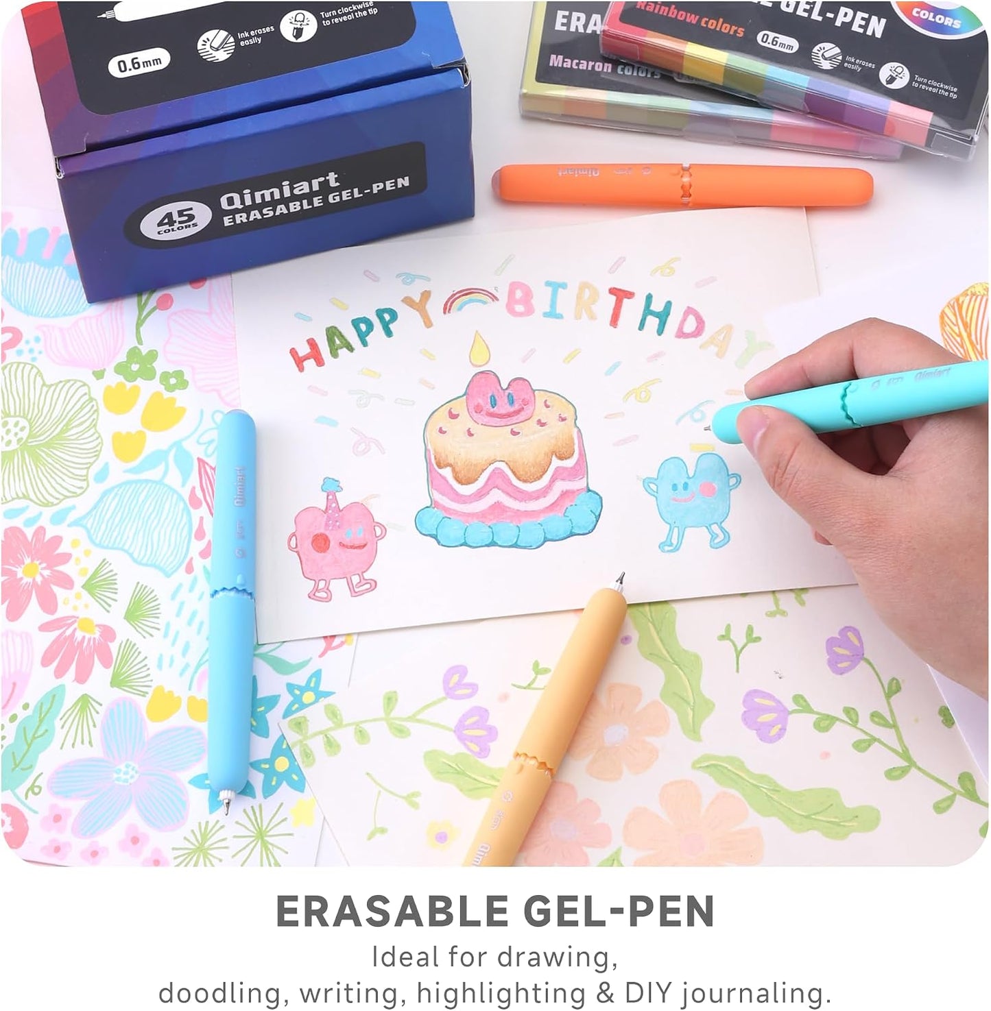 9-Color Thermo-Erasable Gel Pen Set – 0.6mm Fine Tip