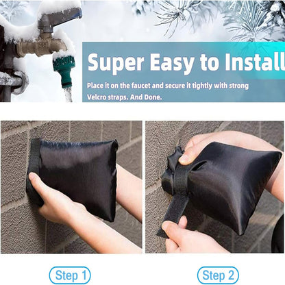 8-Pcs Outdoor Faucet Cover Set, Thick Heat Barrier with Strap