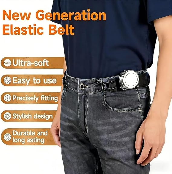 Unisex, Buckle-free Elastic Belt For Adjusting Waistband Fit