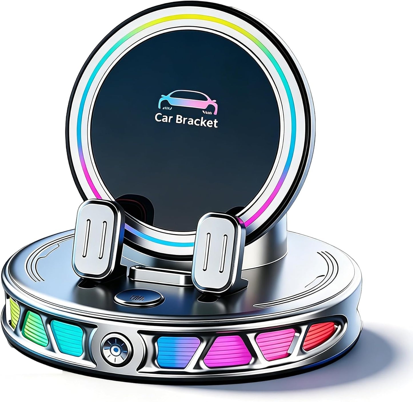 Electric Magnetic Wireless Charging Car Phone Mount with RGB Ambient Light