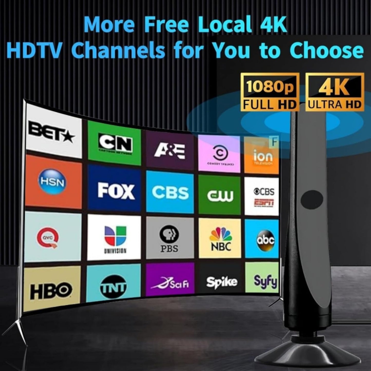 DVBT2 Antenna, Freeview, Universal Indoor Digital TV Antenna, with Strong Signal
