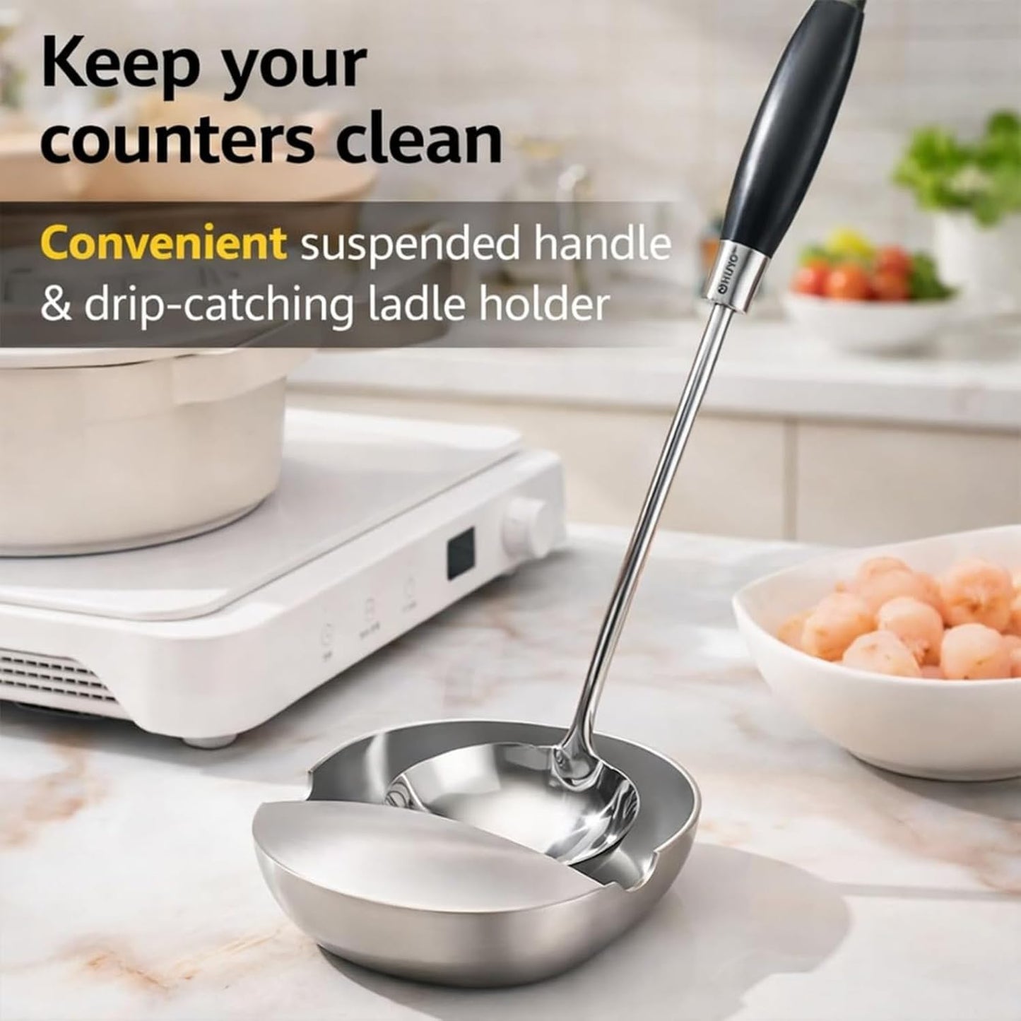 Stainless Steel Spoon Rest & Multipurpose Kitchen Utensil Holder