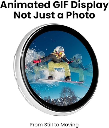 Digital Badge Pin Display with 1.8'' IPS Touch Screen – Custom Photo Slideshow & GIF Display via Bluetooth