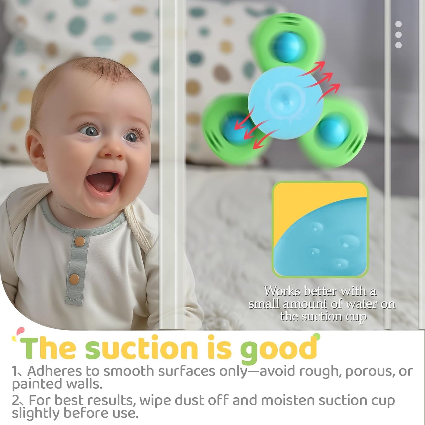 Suction Cup Spinner Airplane Travel Toys for Kids Ages 1-3