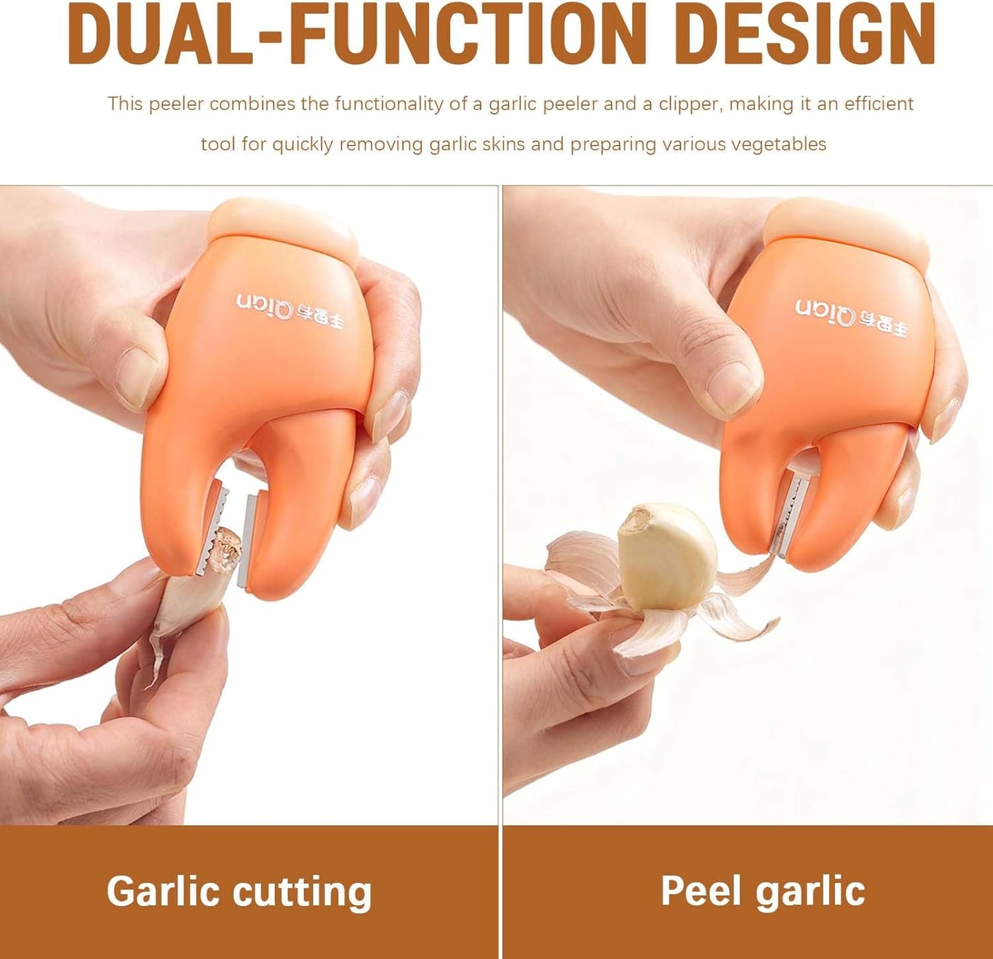 New Garlic Peeler Clips with Stainless Steel Blade