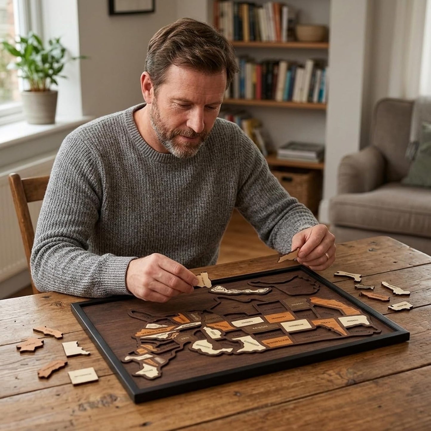 Wooden USA Travel Map Puzzle