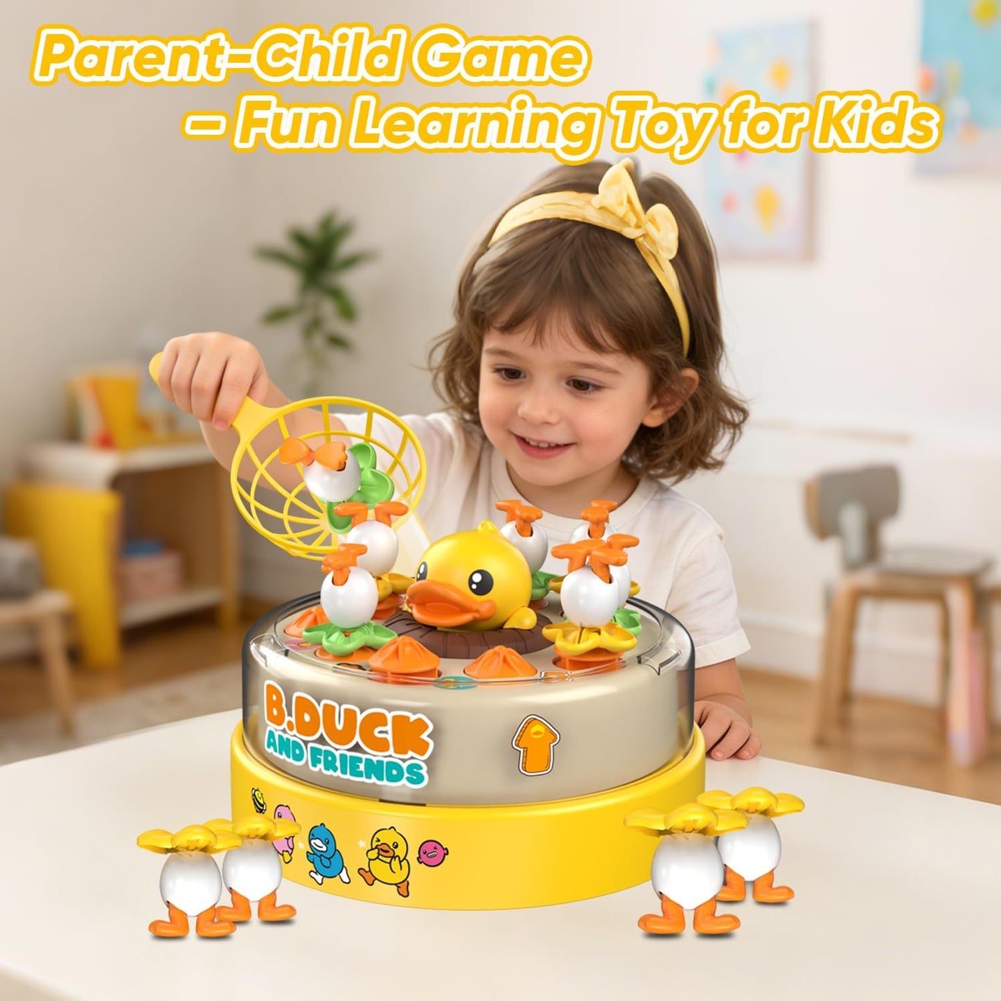B.Duck Pop-up Catch Game – Interactive Tabletop Game