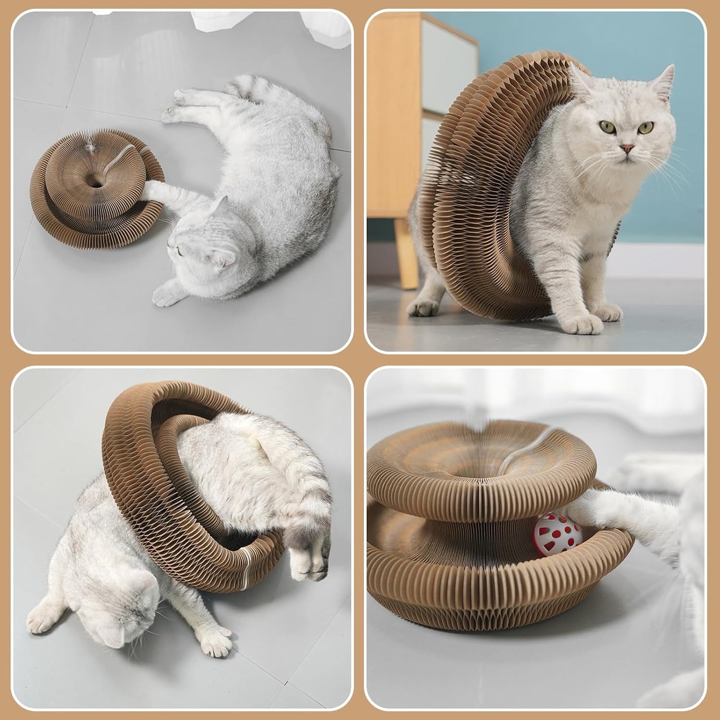 Interactive Cat Scratching Board – Foldable Accordion Design
