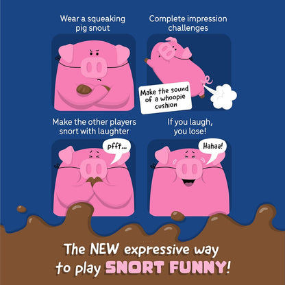 Hilarious Try Not to Laugh Party Game with 5 Pig Noses & 150 Challenge Cards