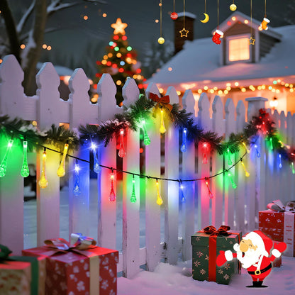 Teardrop-Shaped Christmas Decorative Solar Party Light - 21Ft 30-LED Solar Light