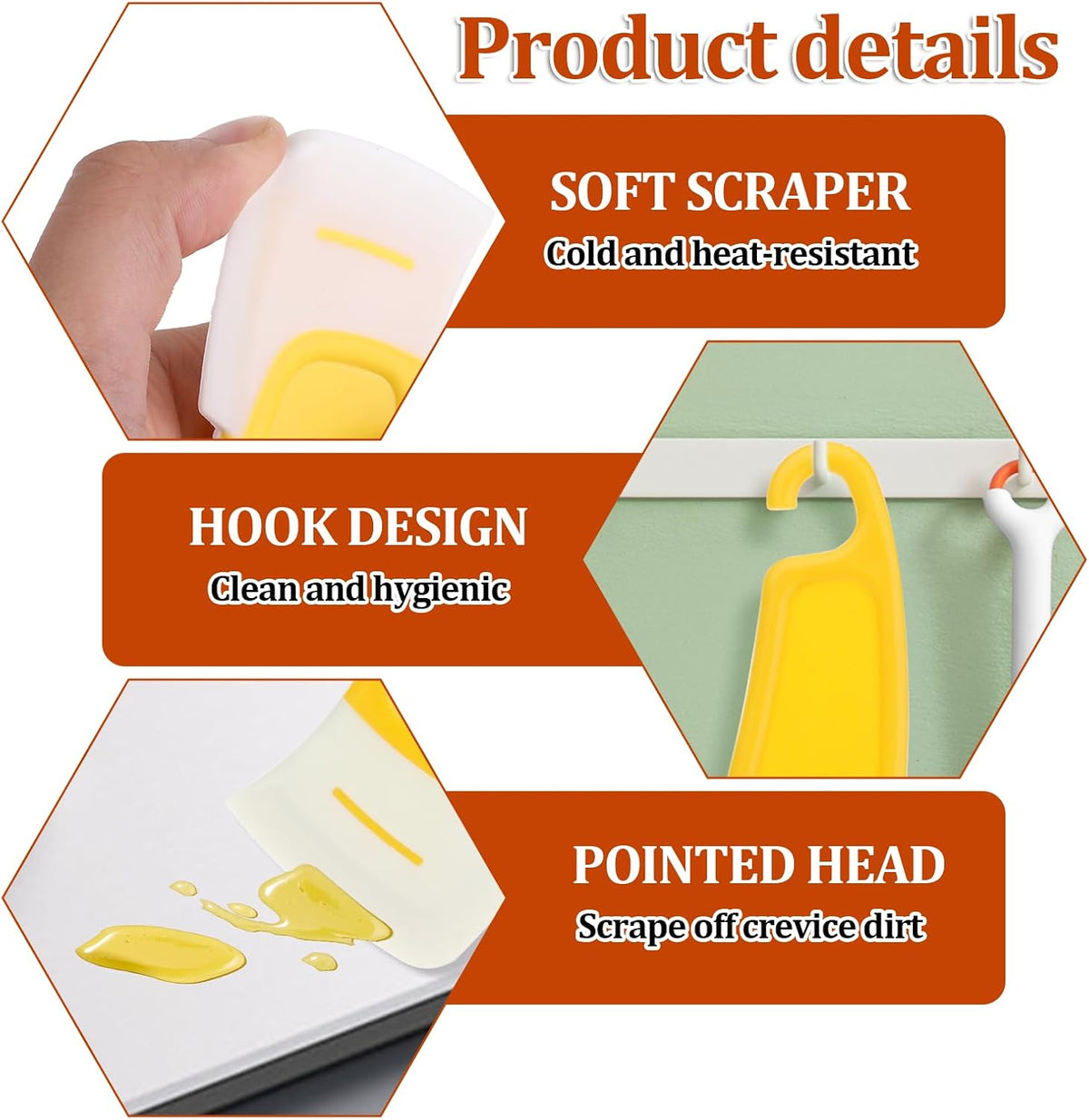 Silicone Kitchen Scrapers – Multi-Purpose Cleaning Tools-4-Pack