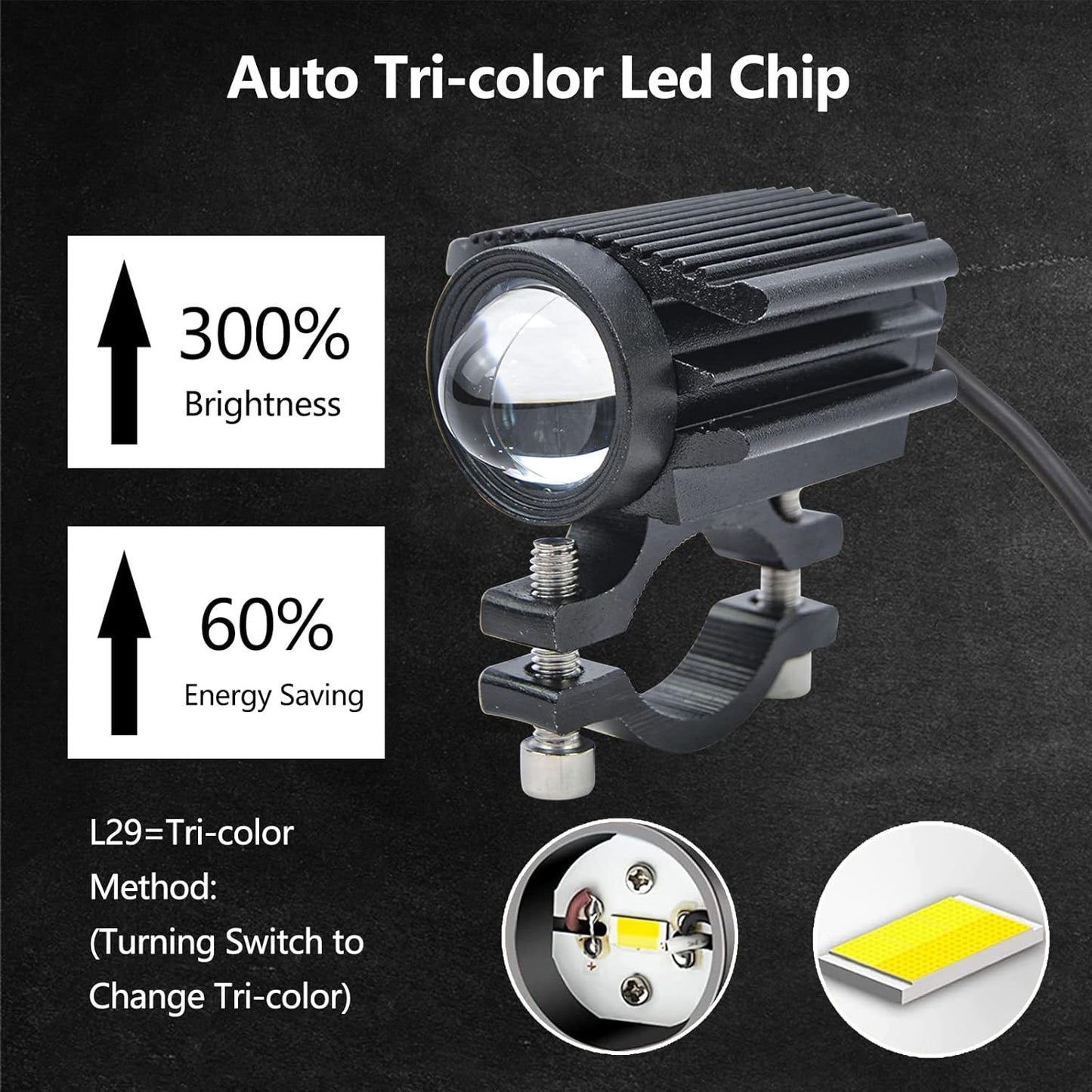 Motorcycle LED Driving Lights 12000LM Fog Lights  for Motorcycle Truck ATV SUV Car Yacht