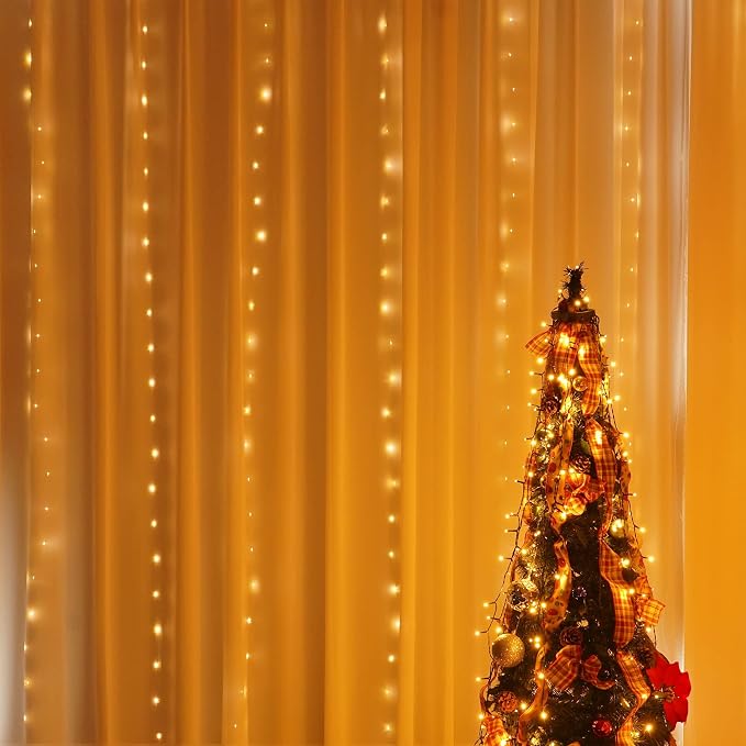 300-LED Curtain String Lights (3m x 3m) — Perfect for Bedroom Decor