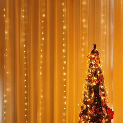 300-LED Curtain String Lights (3m x 3m) — Perfect for Bedroom Decor
