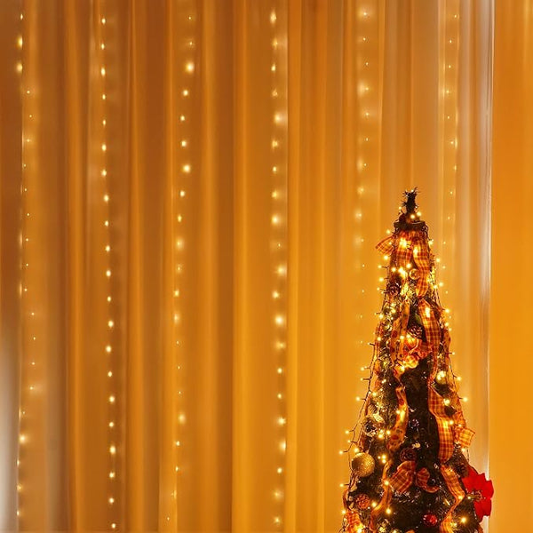 300-LED Curtain String Lights (3m x 3m) — Perfect for Bedroom Decor