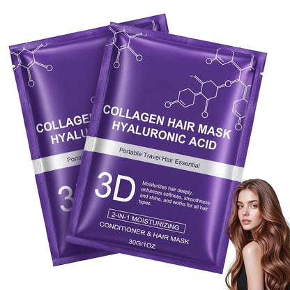 2 Pack/Set Hyaluronic Acid & Collagen Hair Mask – 2-In-1 Conditioner And Hair Mask