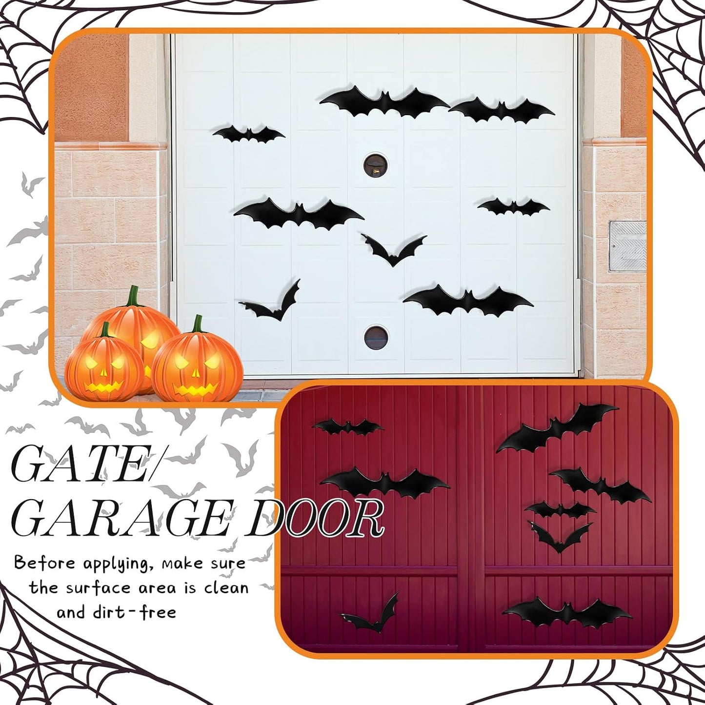 11Pack Halloween Decor 3D Bats Wall Decor with Lights