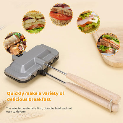 Pie Irons Cast Iron Sandwich Maker Double Sided Skillet Sandwich Baking Pan