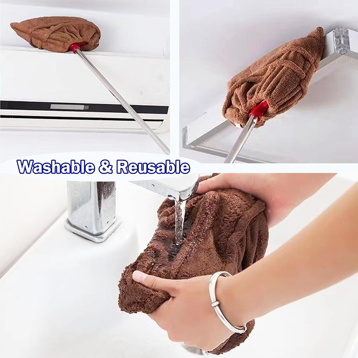 3Pack Reusable Microfiber Broom Covers