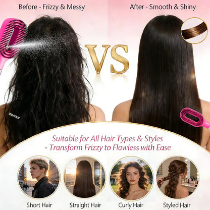 2-in-1 Hair Brush with Water Spray – Fine Mist Detangling Brush for Wet & Dry Hair