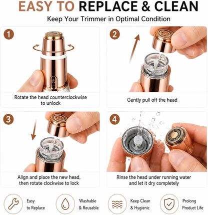 2-in-1 Face and Eyebrow Trimmer - Rechargeable Facial Shaver