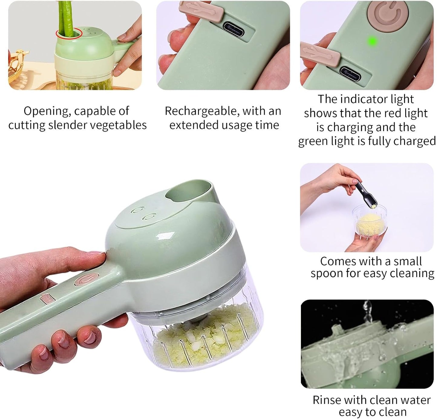 Multifunctional Electric Handheld Vegetable Chopper Set – Suitable for Preparing Baby Food