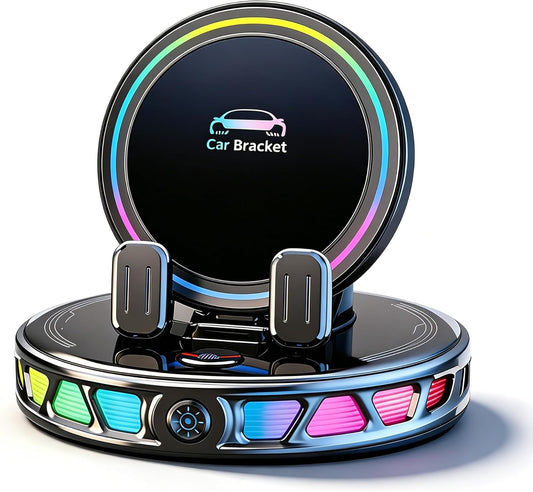 Electric Magnetic Wireless Charging Car Phone Mount with RGB Ambient Light