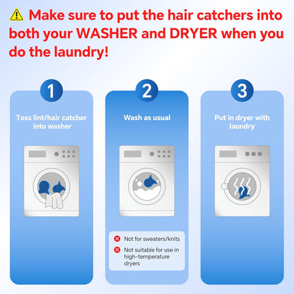 6 PCS Pet Hair Remover for Laundry – Reusable Washing Machine Lint & Fur Catcher