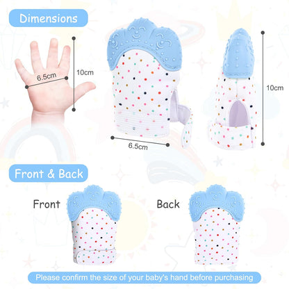 2Pack Silicone Teething Mitt for 0-12 Months