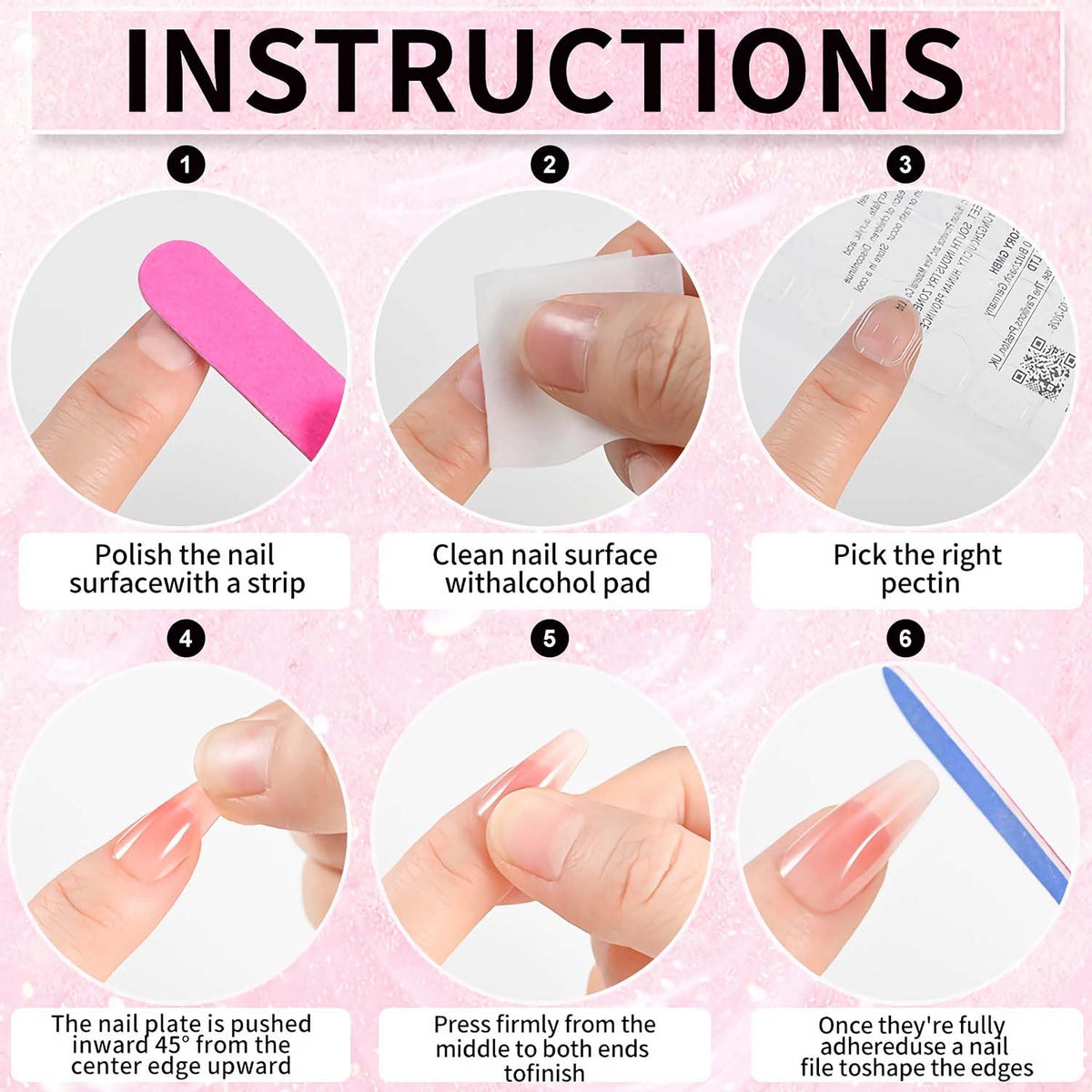 Removable Nail Sticker Set - Women's Soft Gel Nail Stickers, 120 Pcs