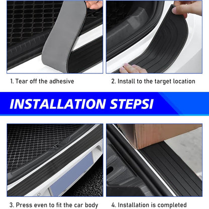 Car Rear Bumper Guard, Rubber Scratch-resistant Anti-slip Trunk Sill Protector