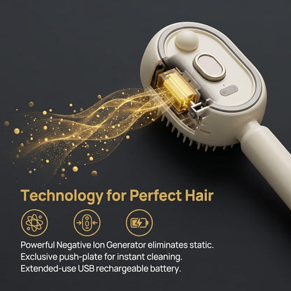 Electric Steaming Massage Hair Care Brush For Reduce Frizz, Nourishes Hairs, Anti-Static