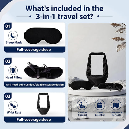 3-in-1 Aircraft Sleep Support System - Integrated Aircraft Sleep Kit