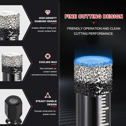 Diamond Drill Bits Set for Ceramic, Tile, Glass, Granite, Marble