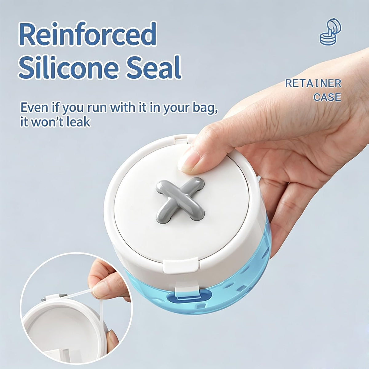 Retainer Cleaner Case Box,Storage Soak Container With Drain Tray