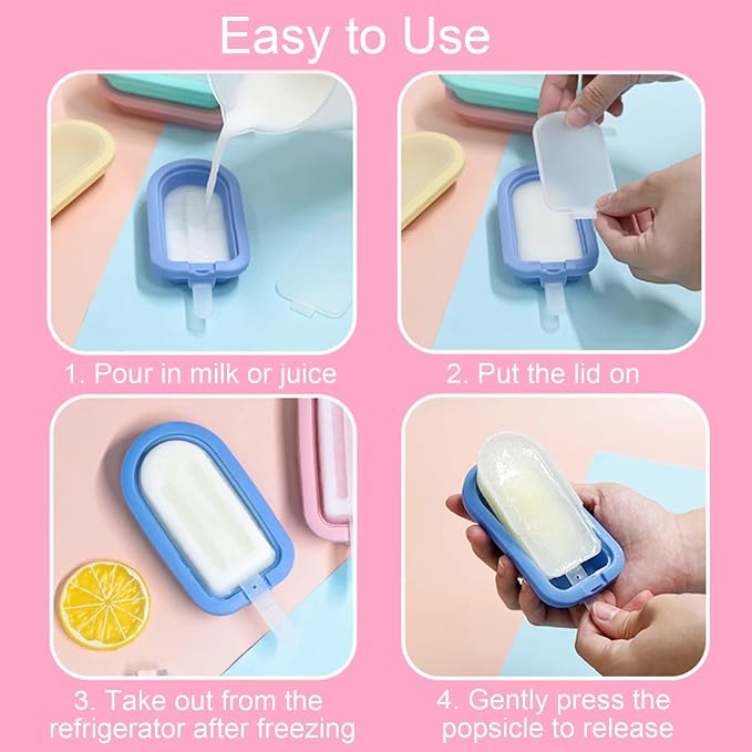 Silicone Popsicle Mold With Sticks – Easy To Release, Reusable