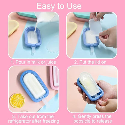 Silicone Popsicle Mold With Sticks – Easy To Release, Reusable