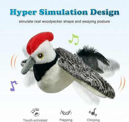 Interactive Cat Chasing Toy – Realistic Bird-Chirping Feather Toy