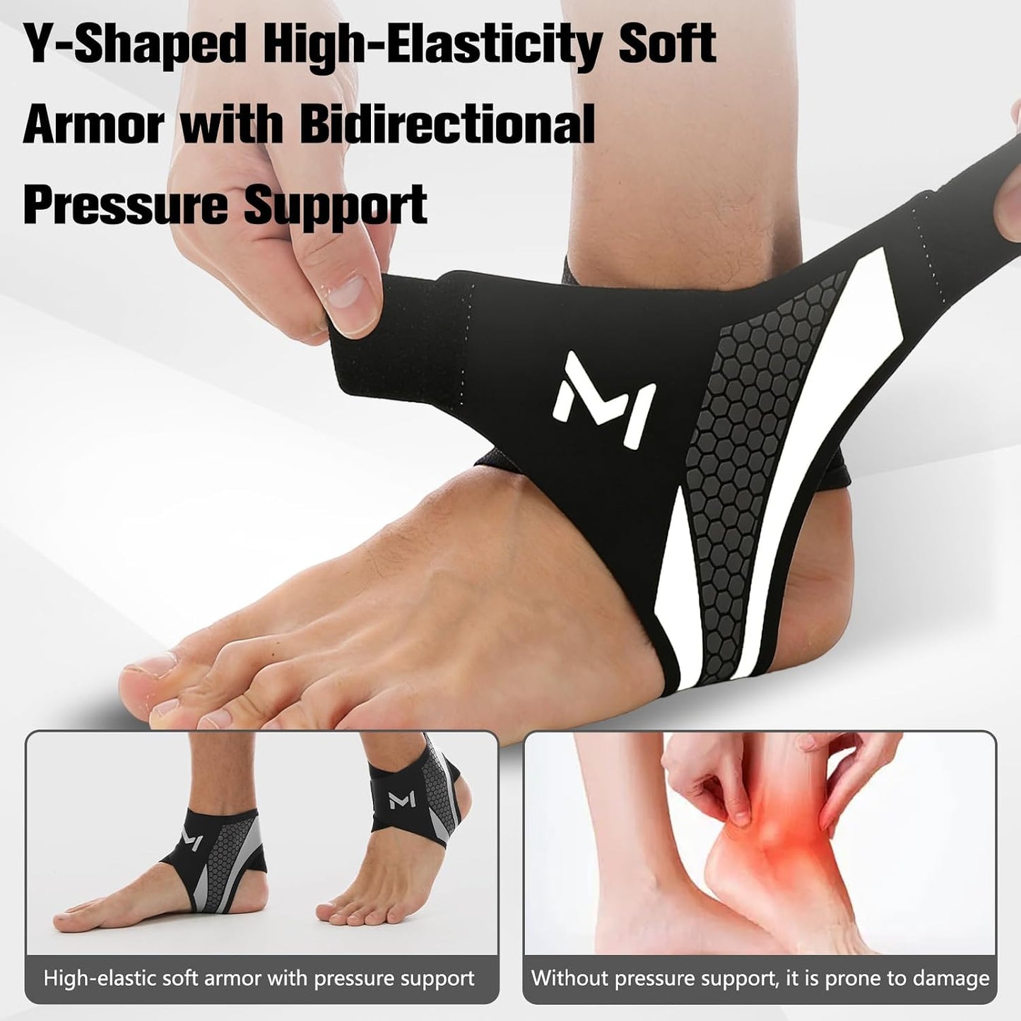 2 Pack/Set Ankle Braces - Adjustable Figure-Eight Stabilizers